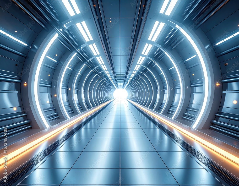 Obraz premium Futuristic tunnel corridor