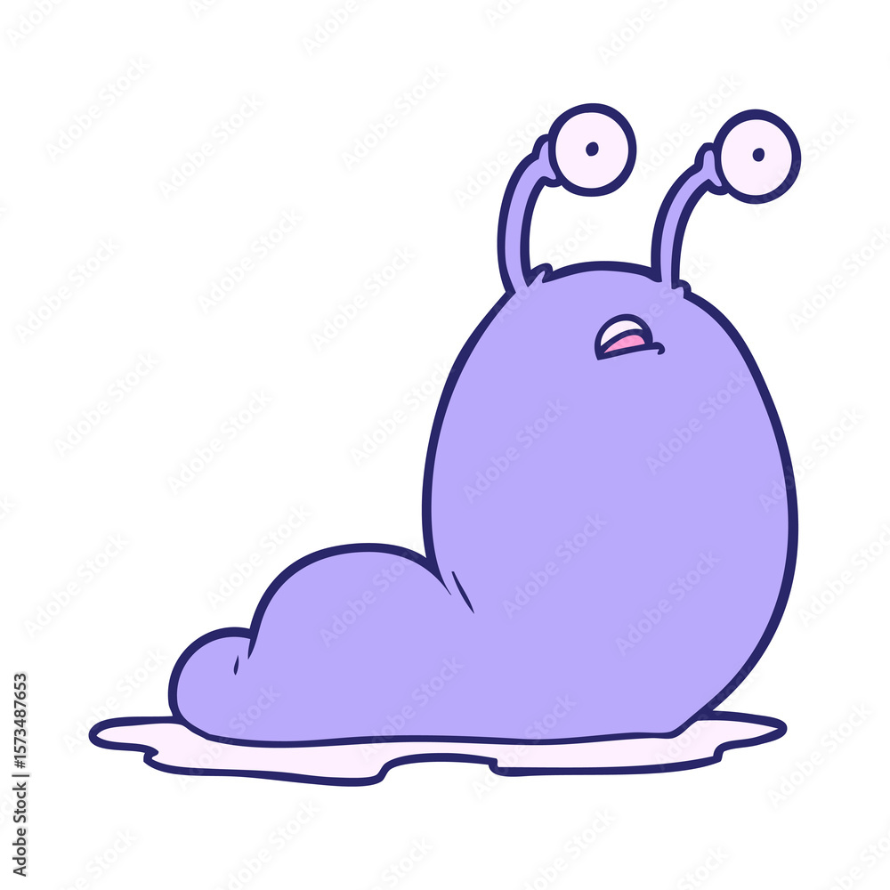 Naklejka premium cartoon slug in bright neon color