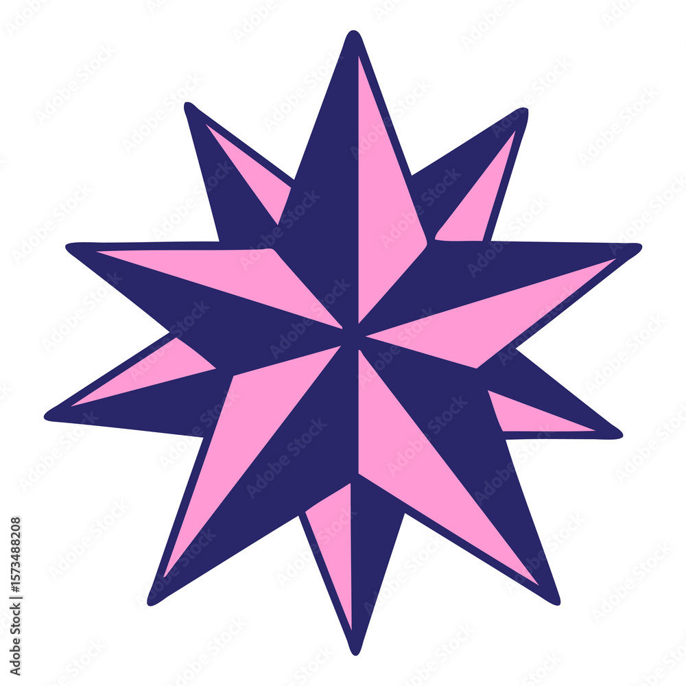 Obraz premium iconic tattoo style image of a star in bright neon color