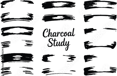 Wallpaper Mural Charcoal Brush Strokes Artistic Texture Pack Torontodigital.ca