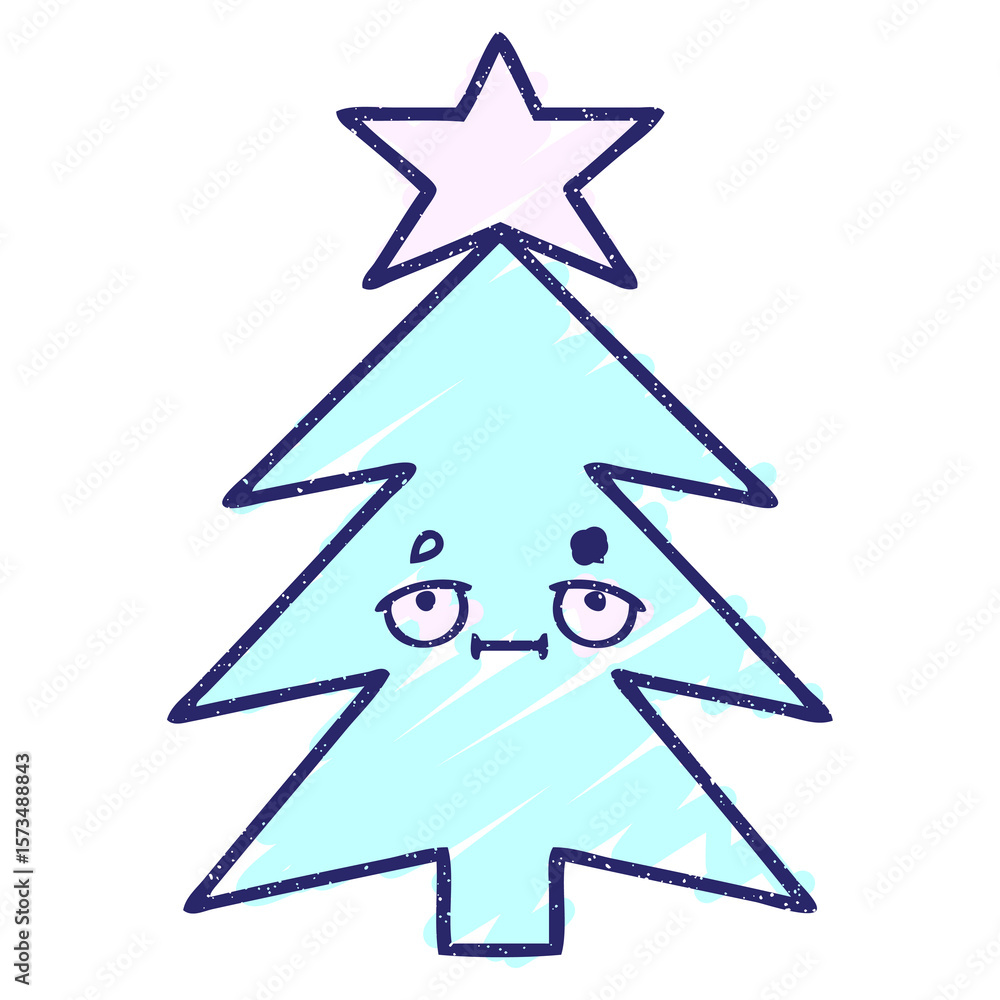 Fototapeta premium christmas tree in bright neon color