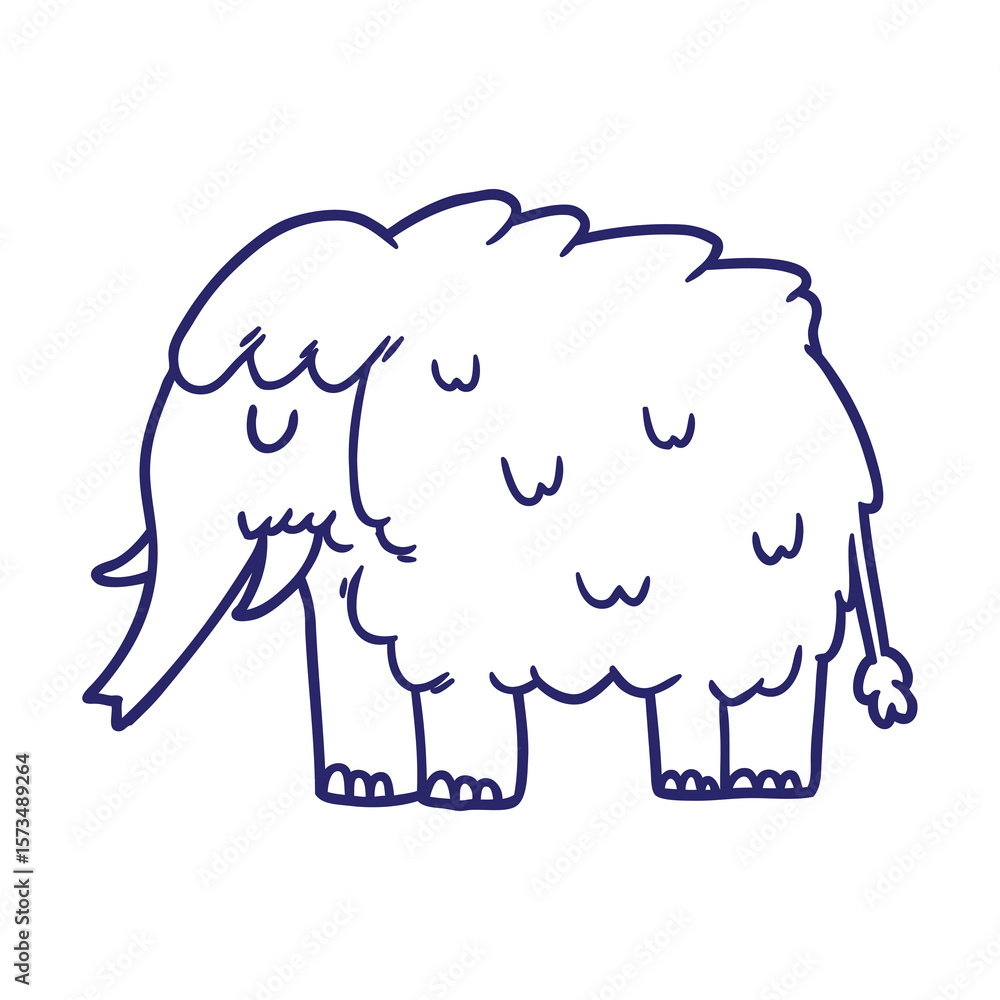 Obraz premium cartoon mammoth icon in bright neon color