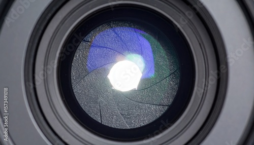 Close-up camera lens interior