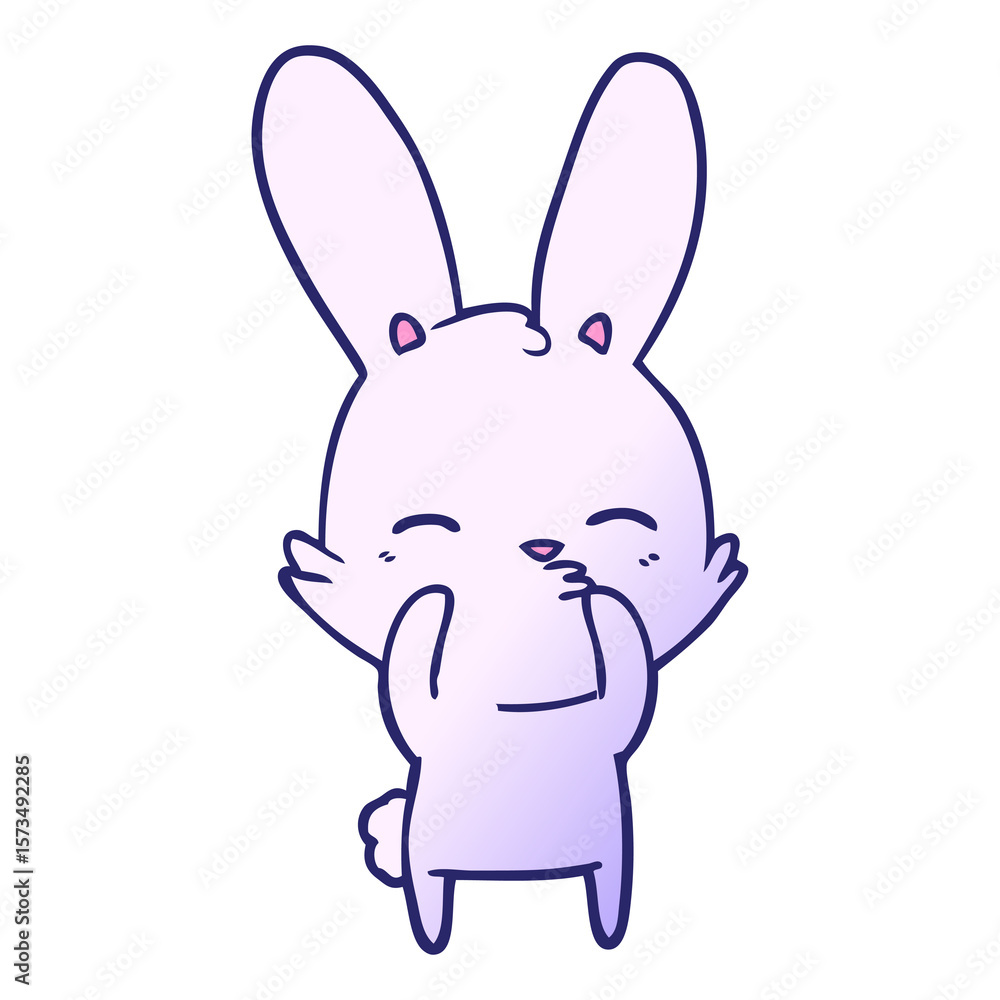 curious bunny cartoon in bright neon color curious bunny cartoon in bright neon color