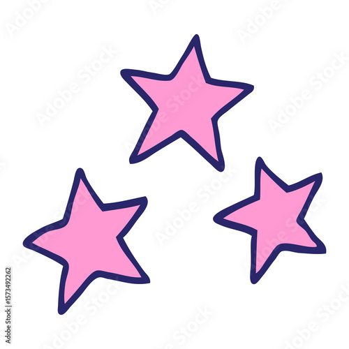 cartoon stars in bright neon color