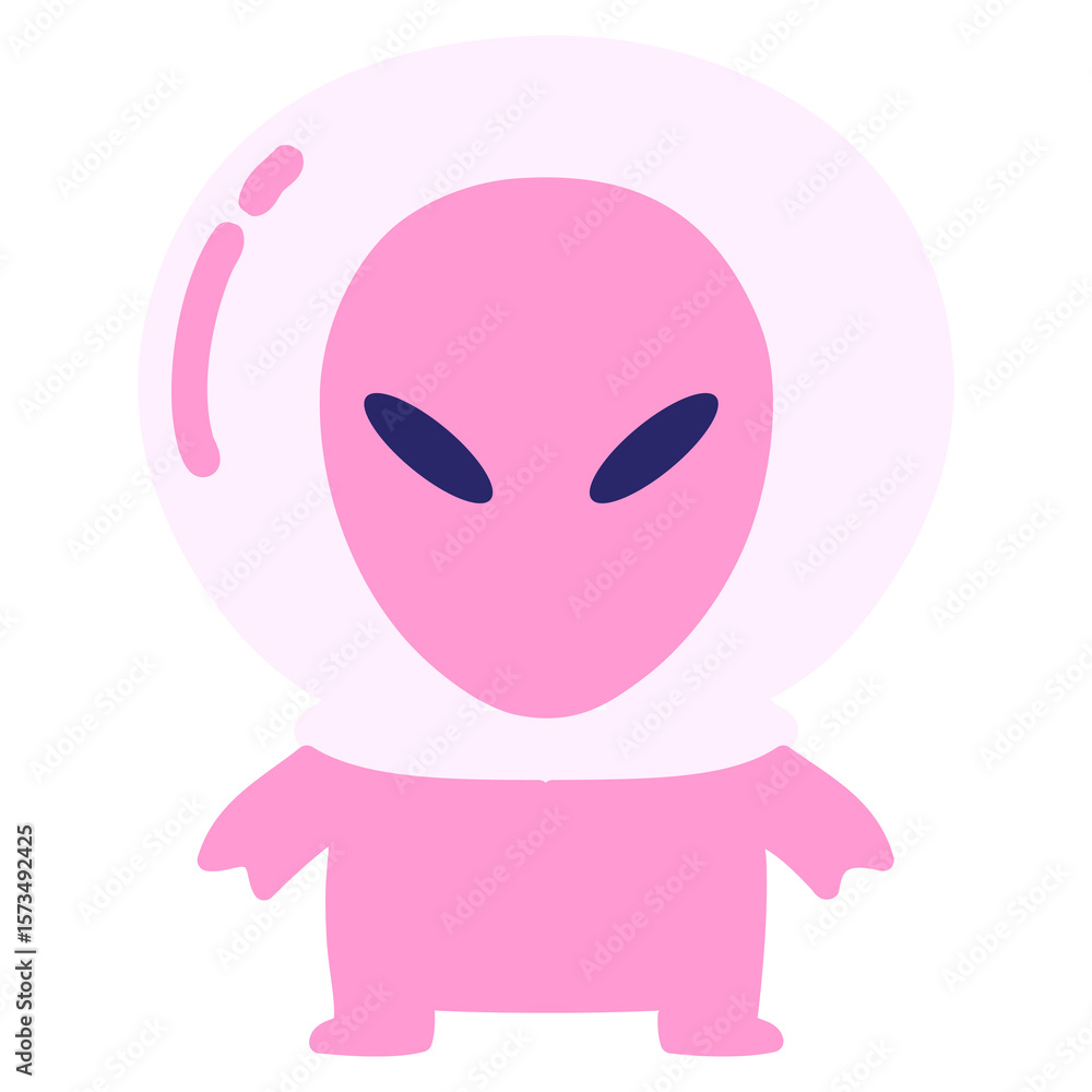 Fototapeta premium small alien in bright neon color