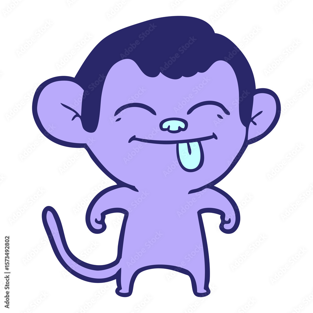 funny cartoon monkey in bright neon color funny cartoon monkey in bright neon color