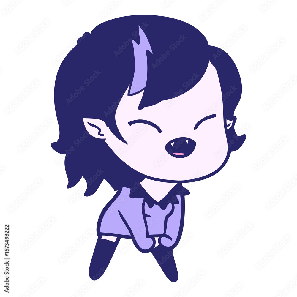 cartoon laughing vampire girl in bright neon color cartoon laughing vampire girl in bright neon color