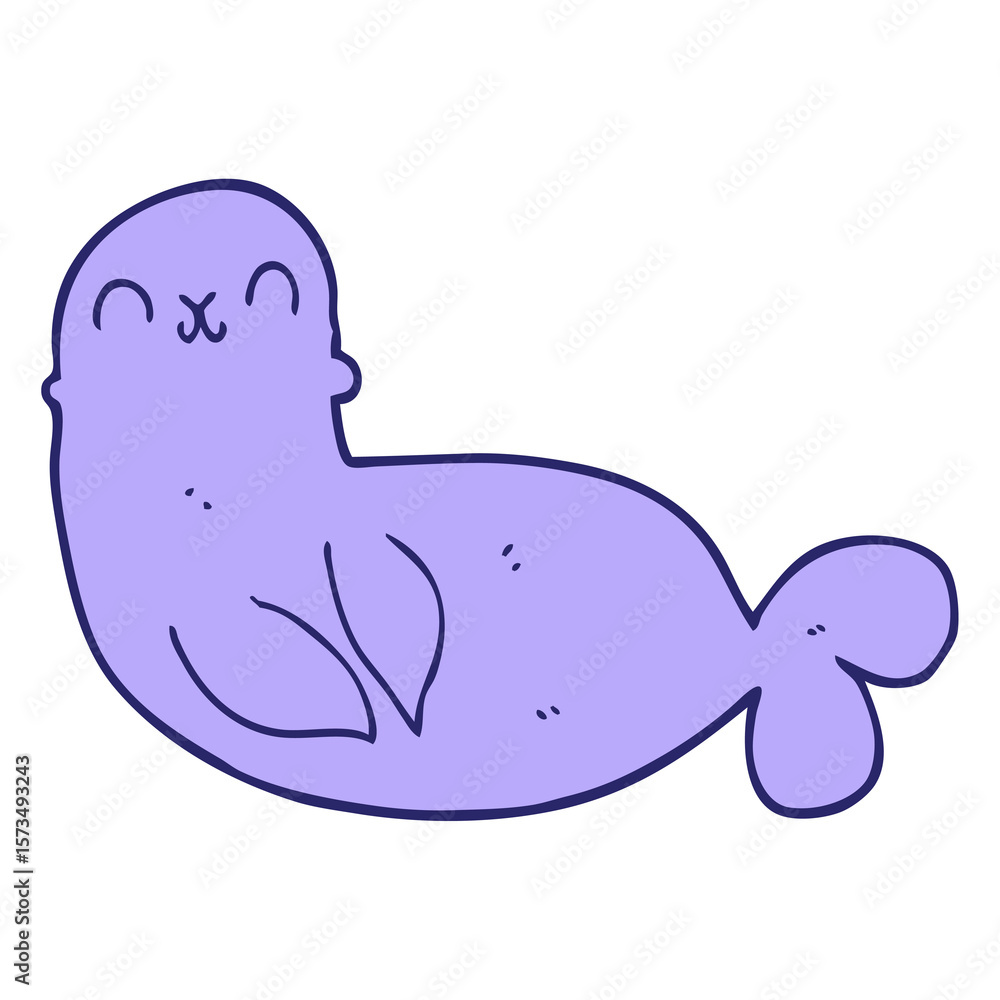 cartoon seal in bright neon color cartoon seal in bright neon color