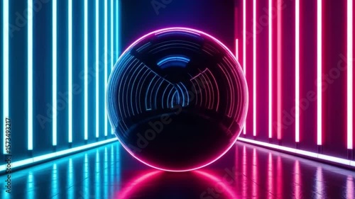 Neon Light Portal - Futuristic Tunnel with Radiant Glow - 4K Sci-Fi & Cyberpunk Visuals