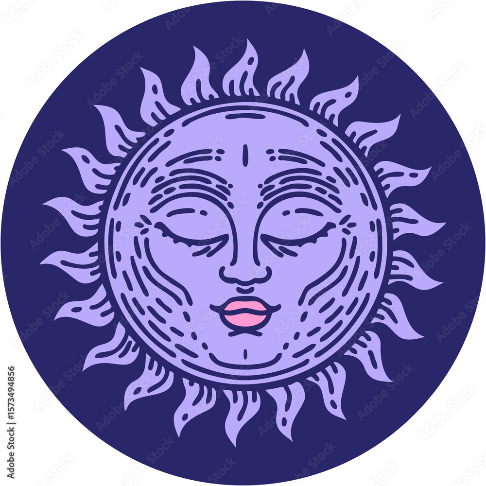 iconic tattoo style image of a sun in bright neon color iconic tattoo style image of a sun in bright neon color