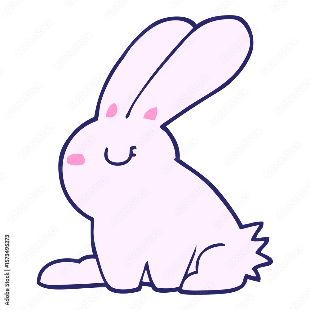 Fototapeta premium cartoon rabbit in bright neon color