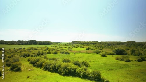 Canola and wheat field farm flyover