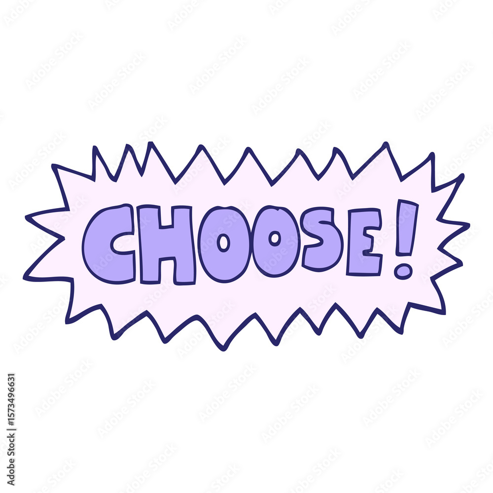 Fototapeta premium hand drawn doodle style cartoon choose symbol in bright neon color