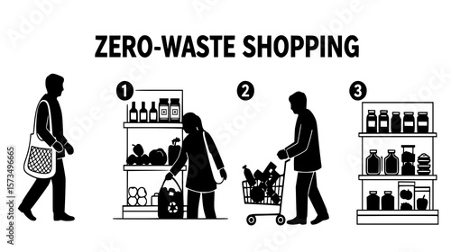 Explore zero waste shopping steps, featuring eco-friendly practices and sustainable lifestyle habits for responsible consumption.