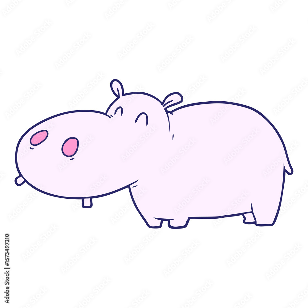 cartoon hippo in bright neon color cartoon hippo in bright neon color