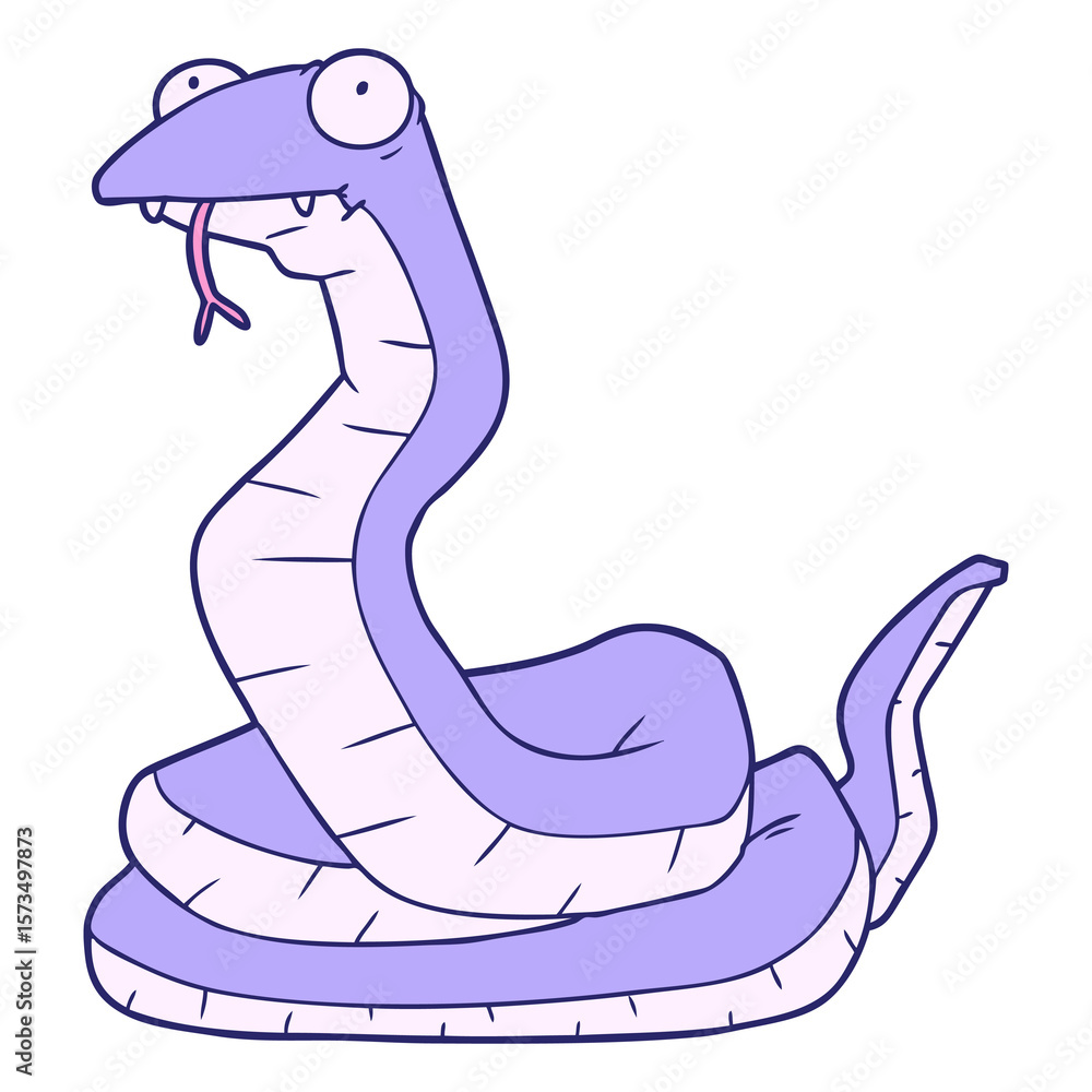 Fototapeta premium cartoon snake in bright neon color