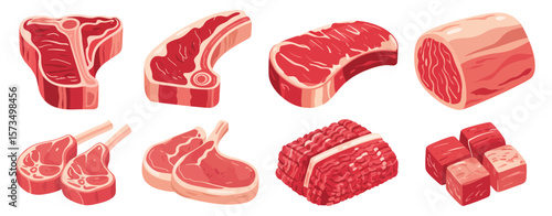 Various Cuts of Raw Red Meat