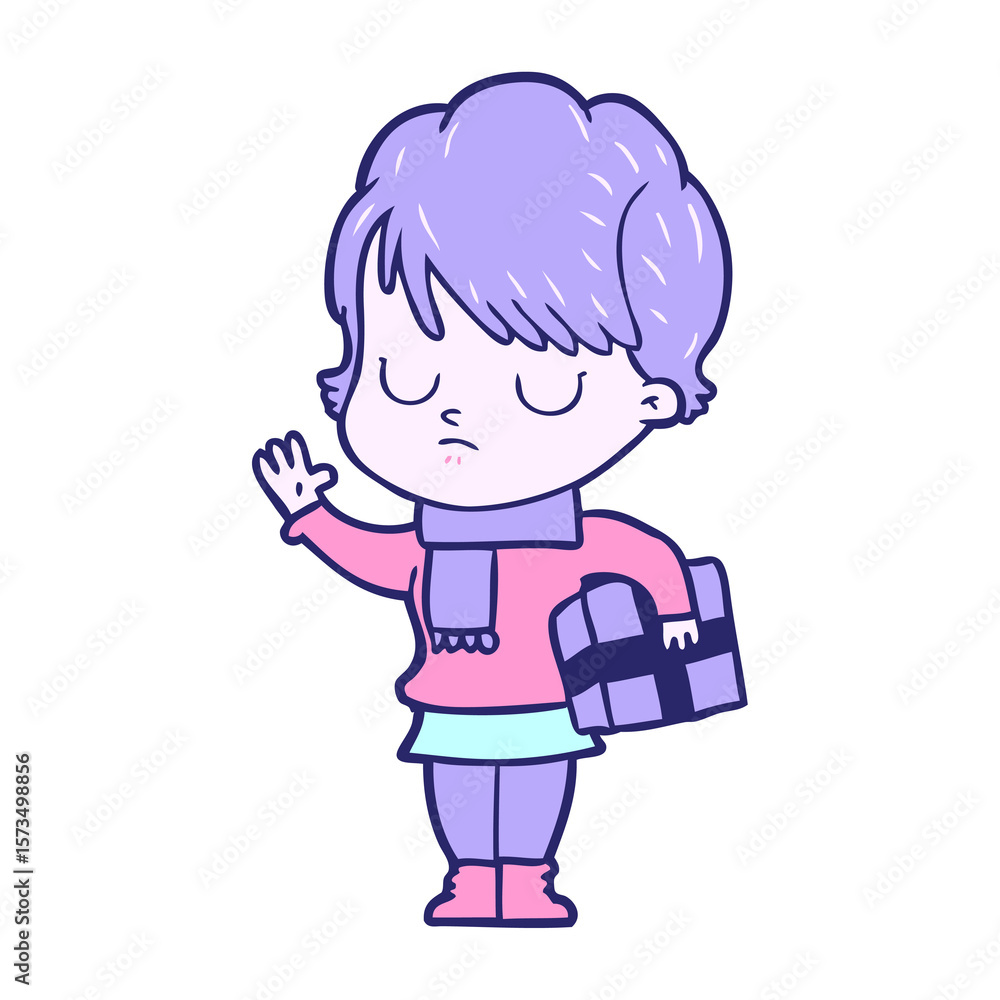 cartoon woman in bright neon color cartoon woman in bright neon color