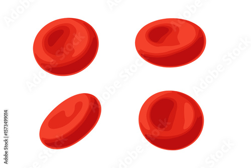 3D Red Blood Cells Vector Set. Realistic Erythrocyte Collection. Human Blood Cell Microscopic View. Medical Science Illustration. Isolated Hematology Concept. Anatomy, Biology, Healthcare