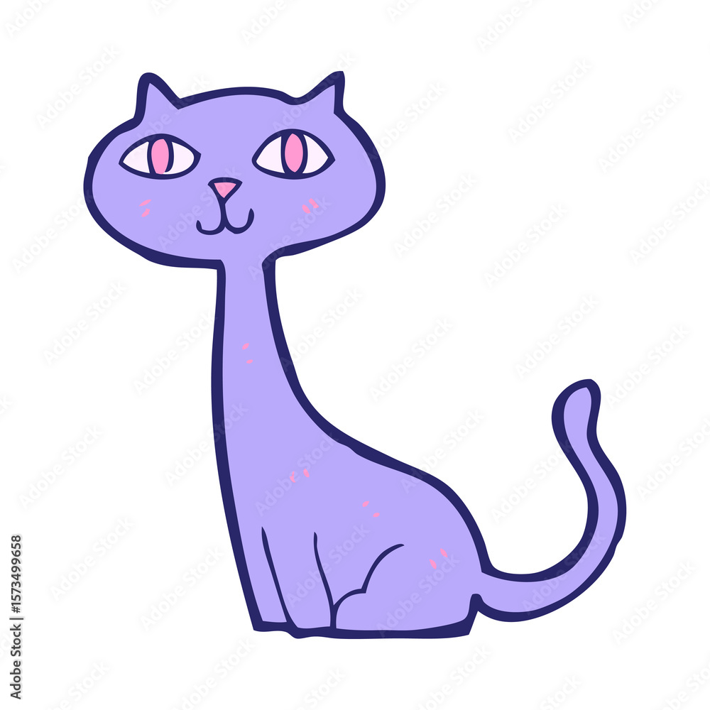 cartoon cat in bright neon color cartoon cat in bright neon color