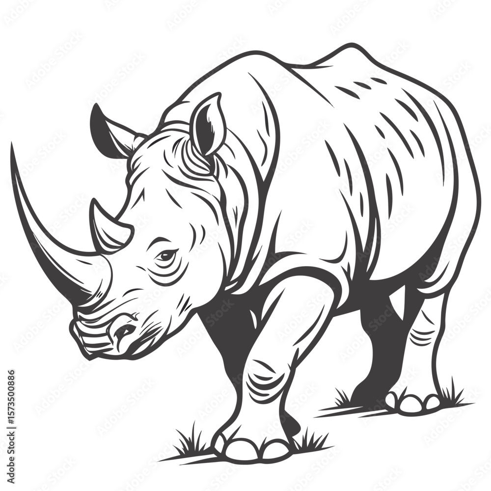 Fototapeta premium “Rhinoceros Isolated Vector Illustration”