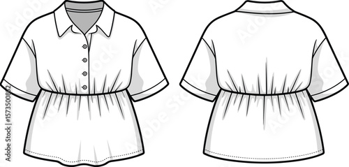 Extensive Apparel CAD Drawing Vector Illustration Collection: Blouses, Dresses, Knitwear, Underwear, and Babywear for Fashion Design Templates