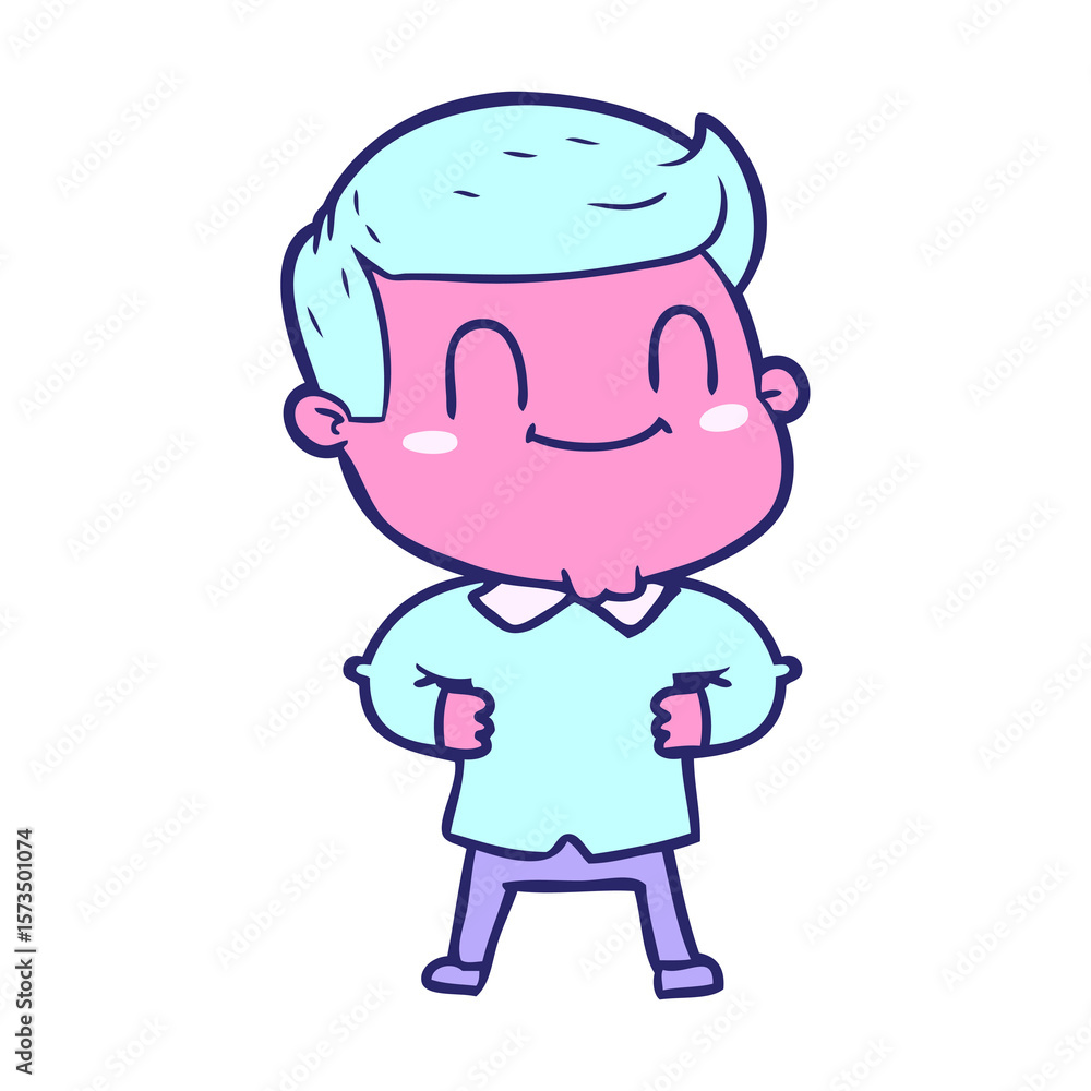 cartoon friendly man in bright neon color cartoon friendly man in bright neon color