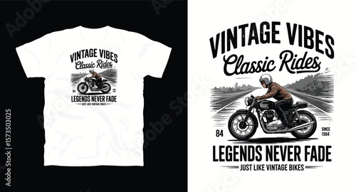 Motorbike t-shirt design and retro vintage typography old motorcycle t-shirt design vector