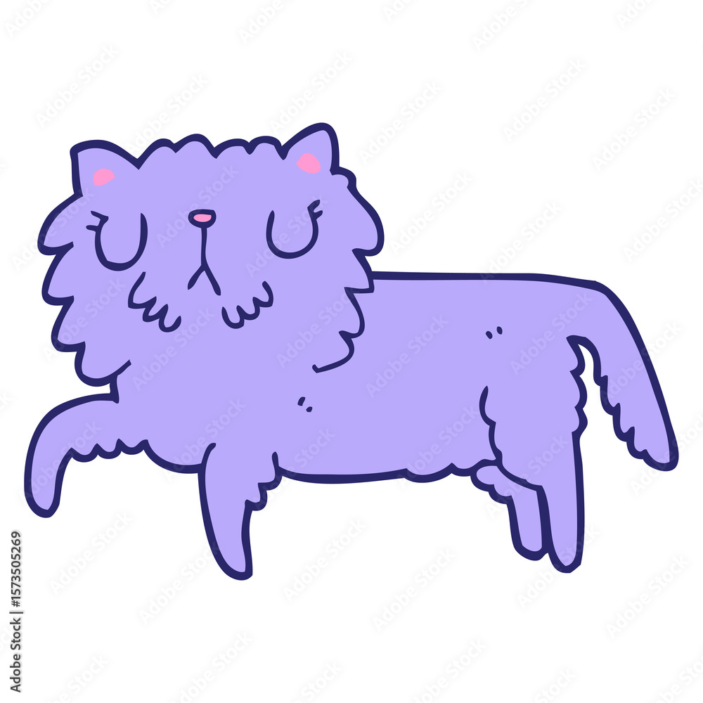 Obraz premium cartoon cat in bright neon color