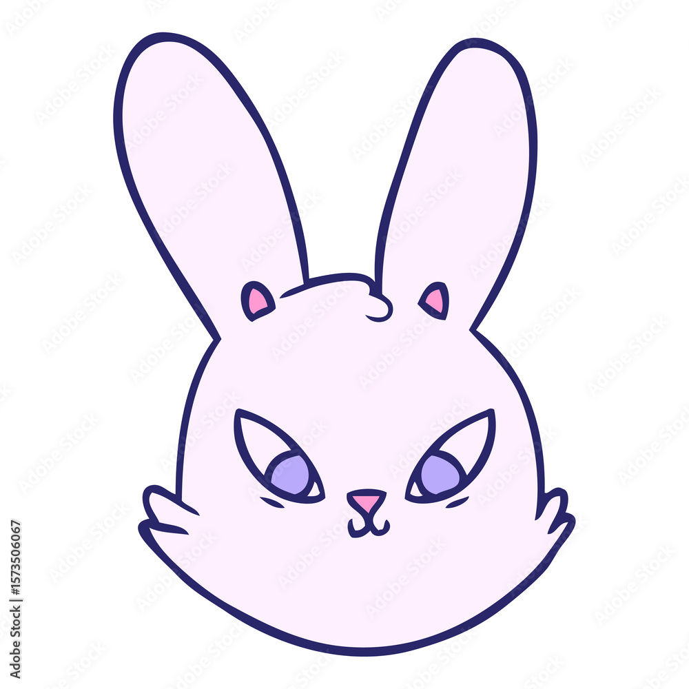 Fototapeta premium cartoon bunny face in bright neon color