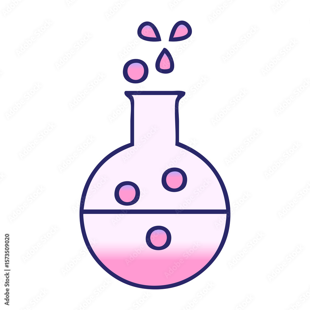 gradient shaded cartoon of a chemistry tube in bright neon color gradient shaded cartoon of a chemistry tube in bright neon color