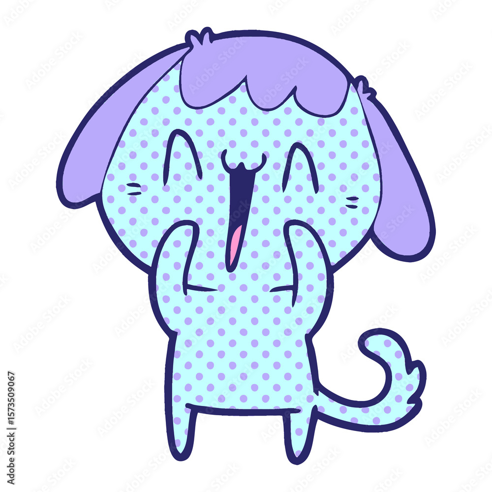 Obraz premium cartoon laughing dog in bright neon color