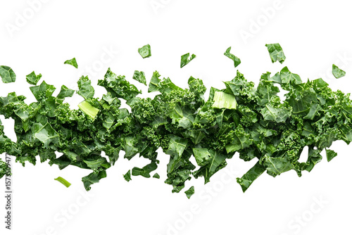 Chopped curly kale leaves piled loosely
