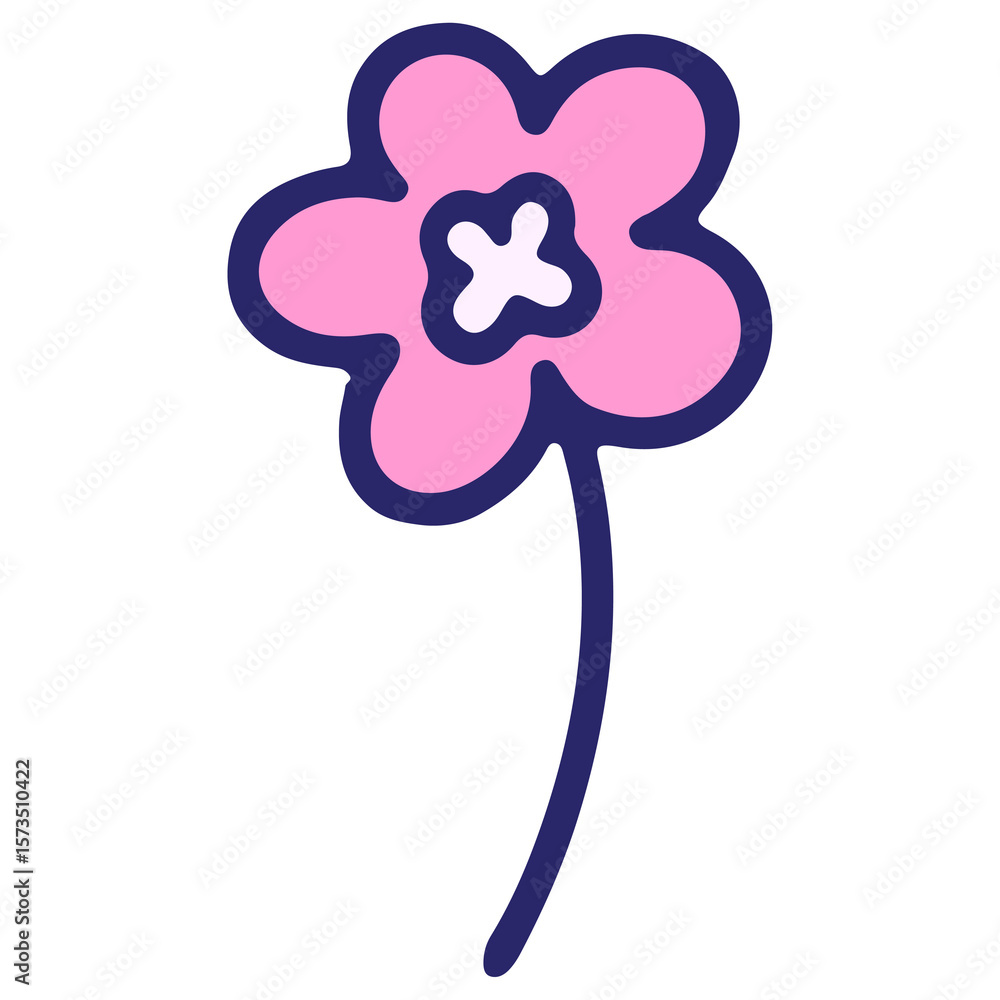 Fototapeta premium simple flower design in bright neon color