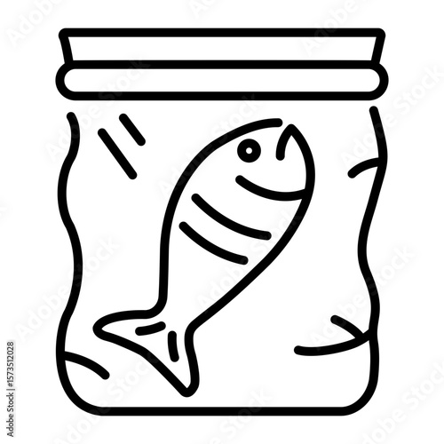 A linear style icon depicting frozen food