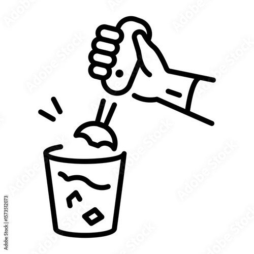 An outline style icon showing hand blender
