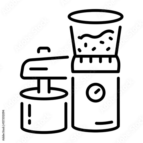 A line style icon representing grinder