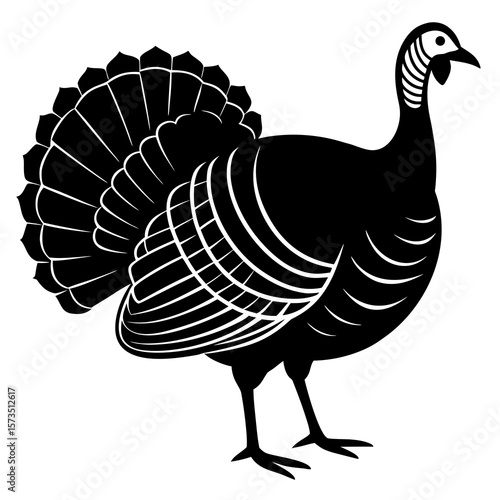 Turkey animal vector, a modern turkey art design, a black vector of a turkey art, a simple turkey art, a turkey isolated