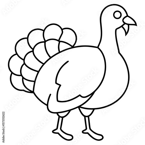 Turkey outline vector, a modern turkey art design, a black vector of a turkey, a simple turkey art, a turkey isolated