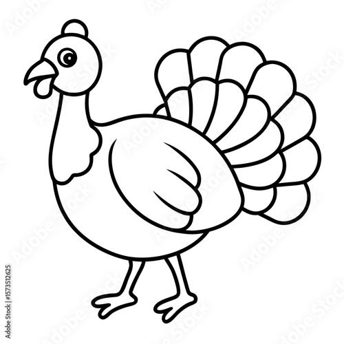 Turkey outline vector, a modern turkey art design, a black vector of a turkey, a simple turkey art, a turkey isolated