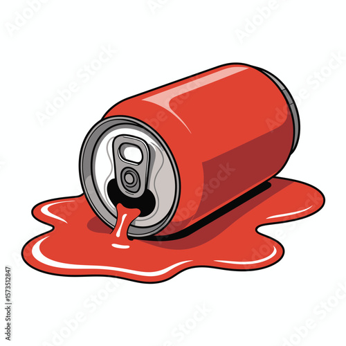 Melted Red Soda Can Illustration