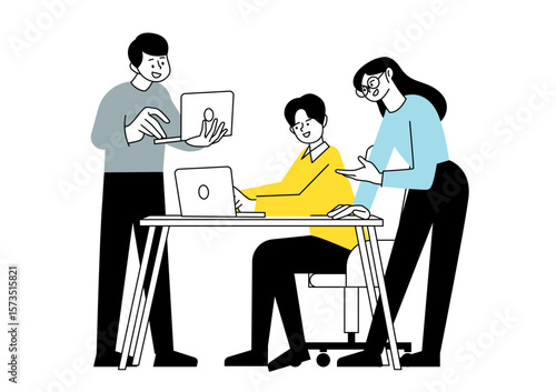 チームで仕事をする人々
