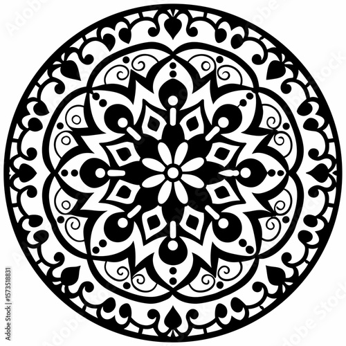 Boho Style Mandala Pattern for Background or Textile Design