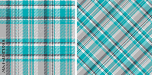 Check fabric seamless of texture plaid tartan with a background pattern textile vector. Set in favorite colors. Fashion trends with mixed straight stripes.