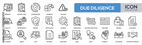 Due Diligence Line Icon Collection