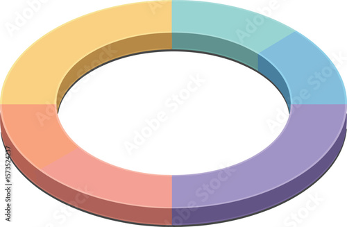 Circular segmented ring chart with pastel colors for data visualization and infographic design vector illustration 