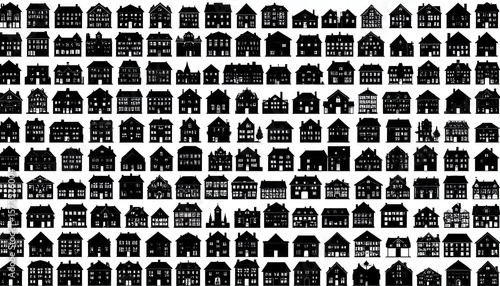 Collection of various house silhouettes