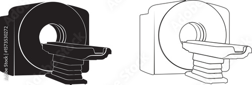 CT Scanner Silhouette Icon for Radiology Projects