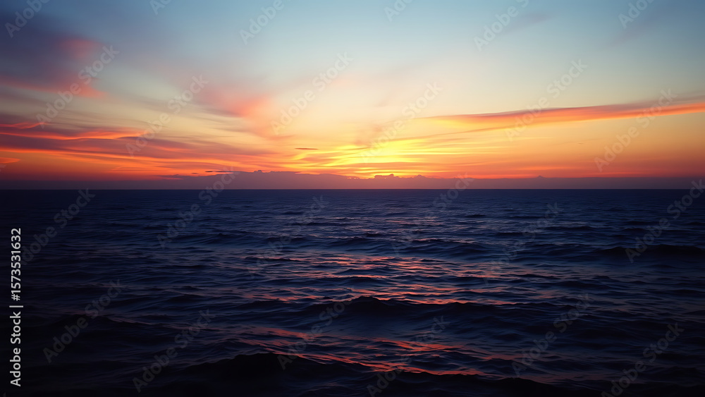 Natural sunset hues over the ocean Natural sunset hues over the ocean